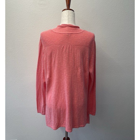 Eileen Fisher Cardigan Sweater Womens Size XL Long Pink Linen Knit Lagenlook - Picture 3 of 7